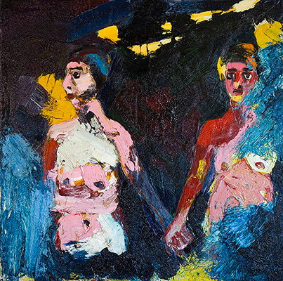 Girls in the Surf With Moon Casting a Shadow - Joan Brown, 1962