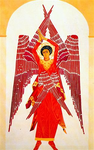 Liturgy Six-Winged Seraph - Natalia Goncharova, 1914