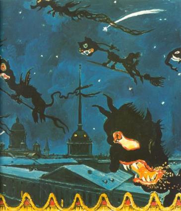 Night at the Fairground - Alexandre Benois, 1911