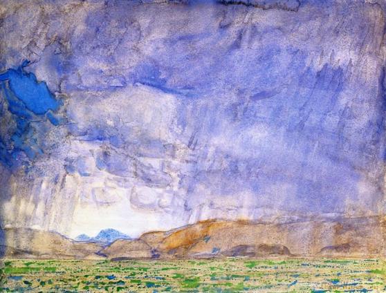 Thunderstorm on the Oregon Trail - Childe Hassam, 1908