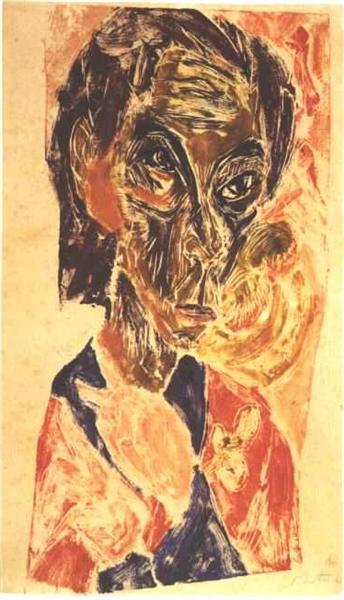 Head of a Sick Man - Ernst Ludwig Kirchner, 1917