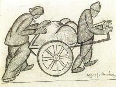 Two and a Pushcart - Kazimir Malevich, 1911
